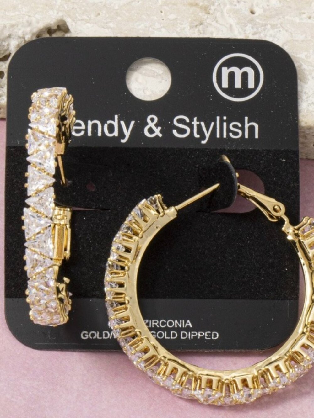 COMING SOON 14K GOLD RHINESTONE CLUSTER HOOP EARRINGS